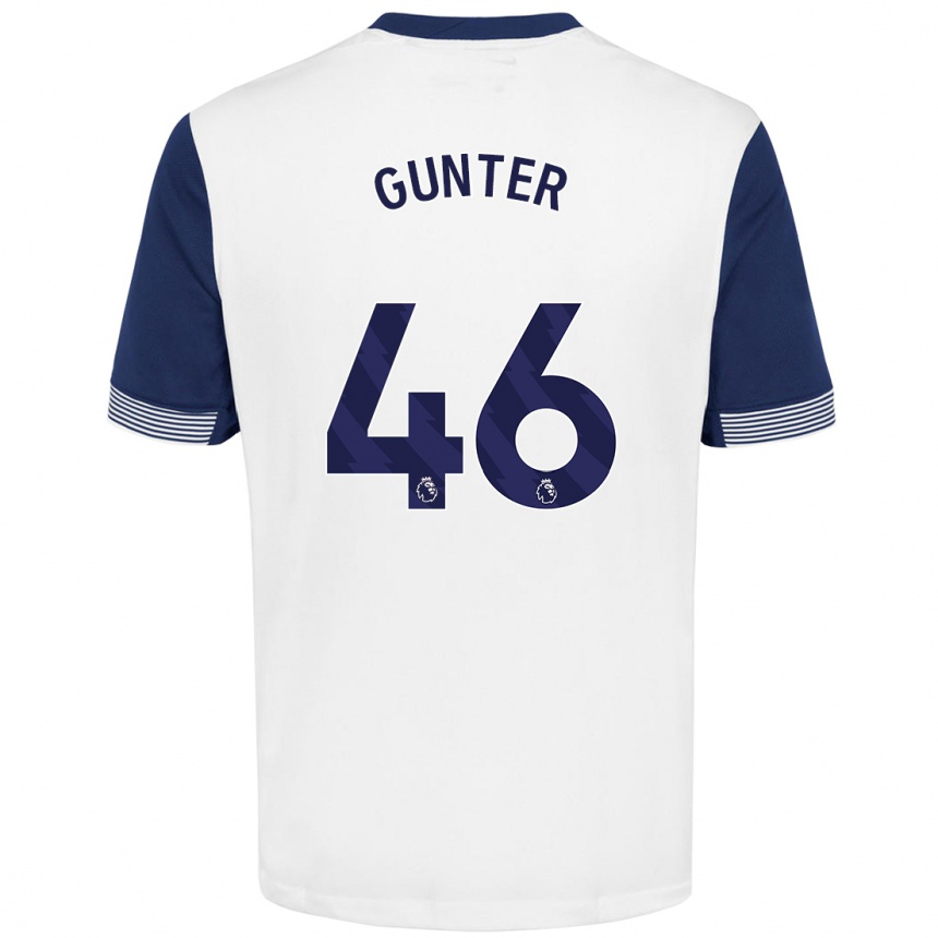 Niño Fútbol Camiseta Luca Gunter #46 Blanco Azul 1ª Equipación 2024/25