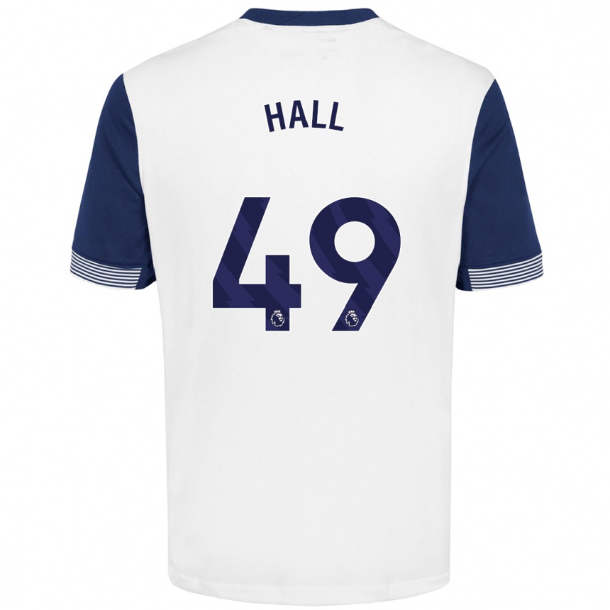 Niño Fútbol Camiseta Tyrese Hall #49 Blanco Azul 1ª Equipación 2024/25