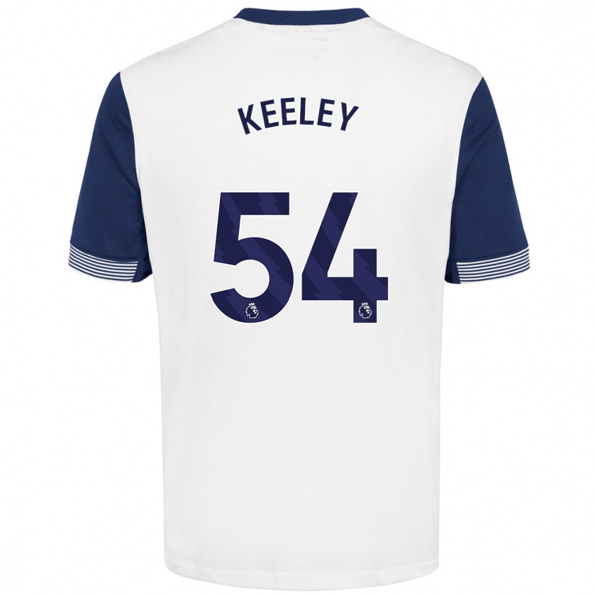 Niño Fútbol Camiseta Josh Keeley #54 Blanco Azul 1ª Equipación 2024/25