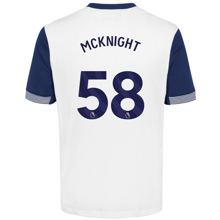 Niño Fútbol Camiseta Maxwell Mcknight #58 Blanco Azul 1ª Equipación 2024/25