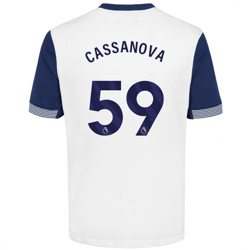 Niño Fútbol Camiseta Dante Cassanova #59 Blanco Azul 1ª Equipación 2024/25