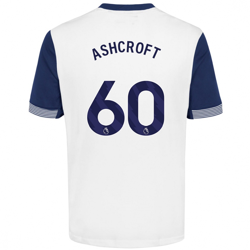 Niño Fútbol Camiseta Tyrell Ashcroft #60 Blanco Azul 1ª Equipación 2024/25