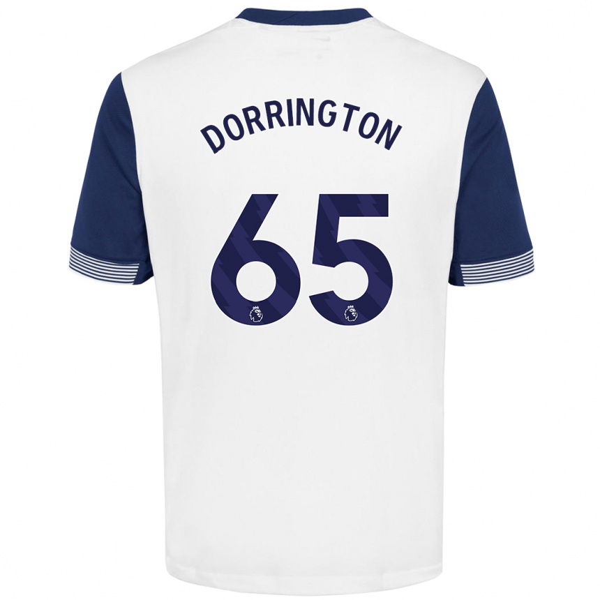 Niño Fútbol Camiseta Alfie Dorrington #65 Blanco Azul 1ª Equipación 2024/25