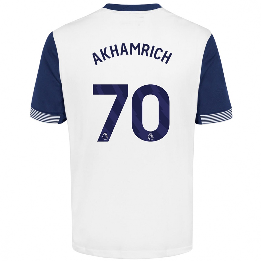 Niño Fútbol Camiseta Yusuf Akhamrich #70 Blanco Azul 1ª Equipación 2024/25