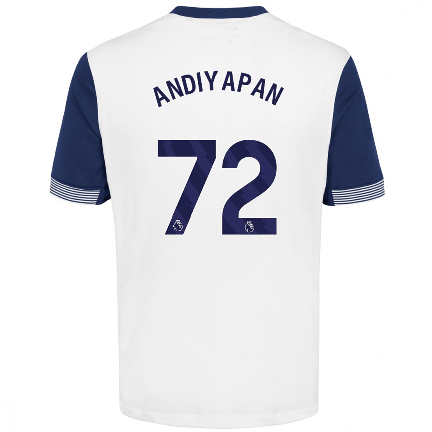 Niño Fútbol Camiseta William Andiyapan #72 Blanco Azul 1ª Equipación 2024/25