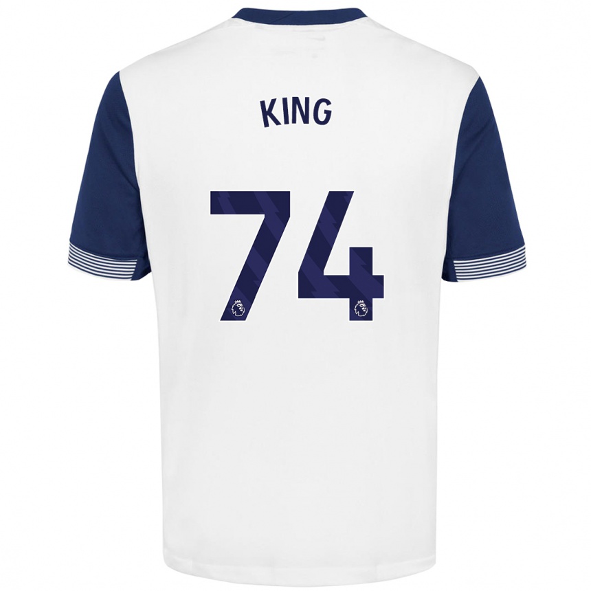 Niño Fútbol Camiseta Maeson King #74 Blanco Azul 1ª Equipación 2024/25