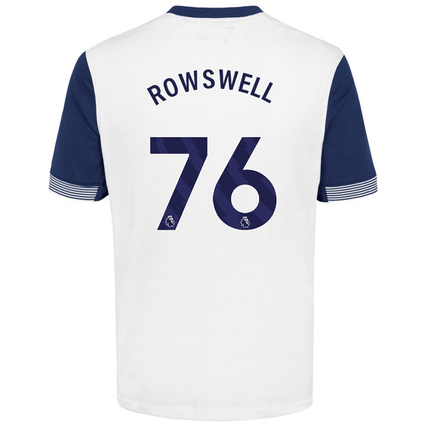 Niño Fútbol Camiseta James Rowswell #76 Blanco Azul 1ª Equipación 2024/25