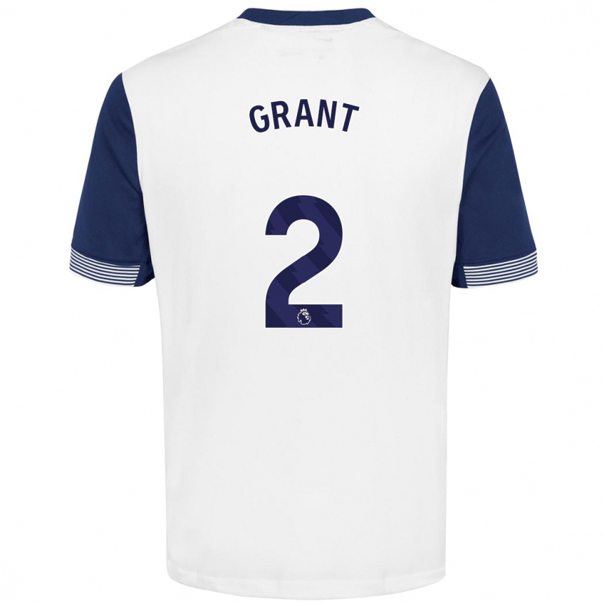 Niño Fútbol Camiseta Charlotte Grant #2 Blanco Azul 1ª Equipación 2024/25