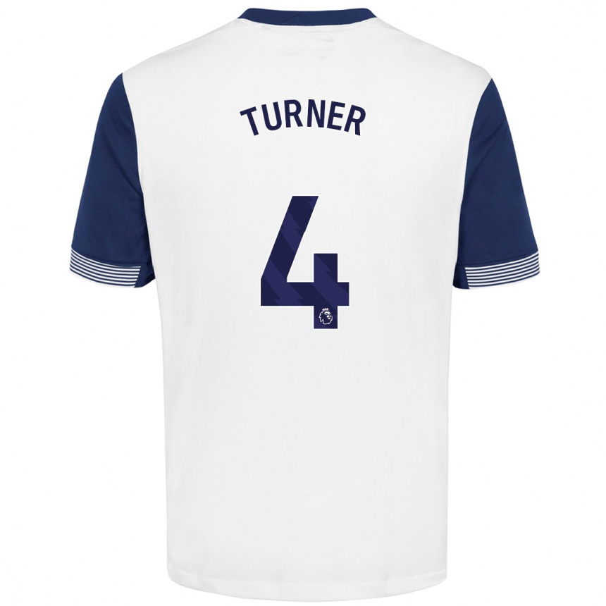 Niño Fútbol Camiseta Amy Turner #4 Blanco Azul 1ª Equipación 2024/25