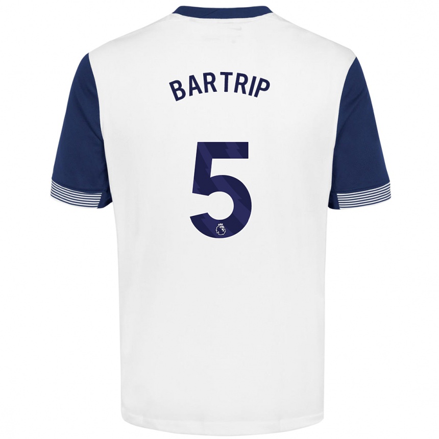 Niño Fútbol Camiseta Molly Bartrip #5 Blanco Azul 1ª Equipación 2024/25