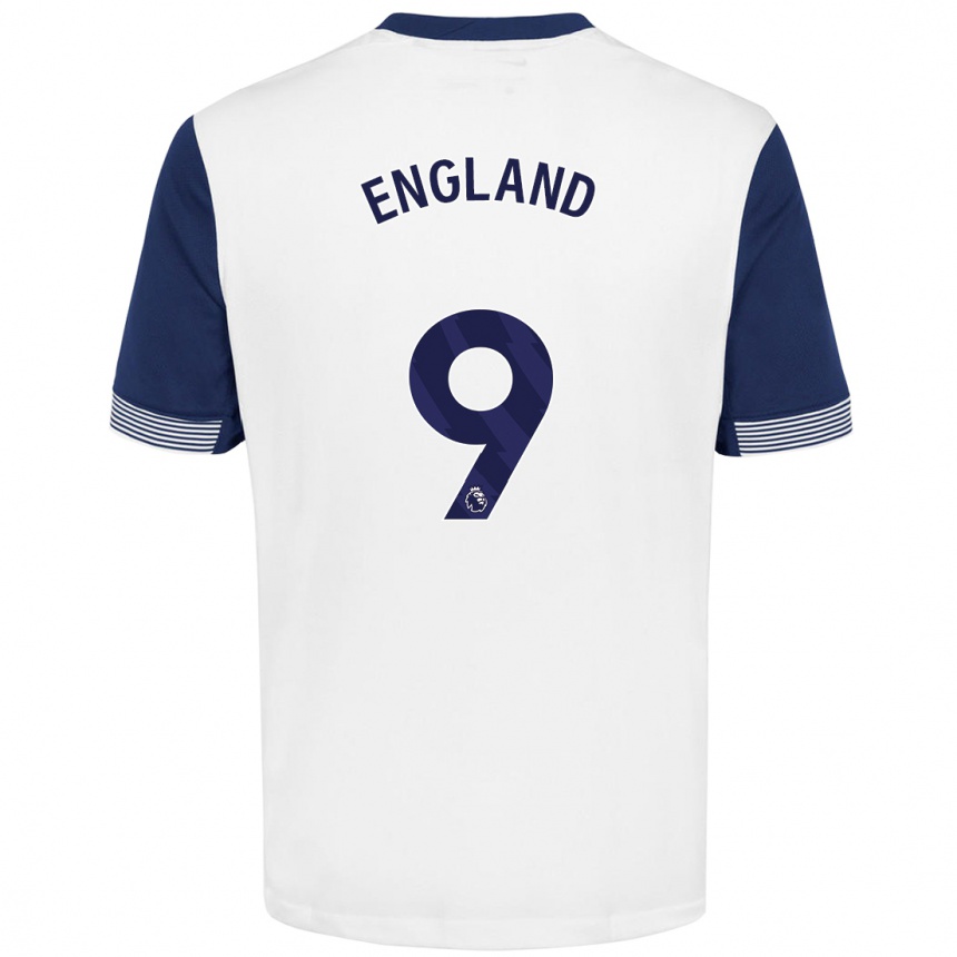 Niño Fútbol Camiseta Bethany England #9 Blanco Azul 1ª Equipación 2024/25