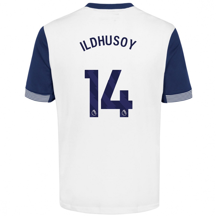 Niño Fútbol Camiseta Celin Bizet Ildhusøy #14 Blanco Azul 1ª Equipación 2024/25