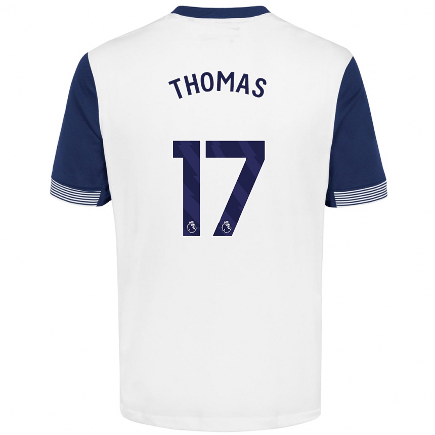 Niño Fútbol Camiseta Martha Thomas #17 Blanco Azul 1ª Equipación 2024/25