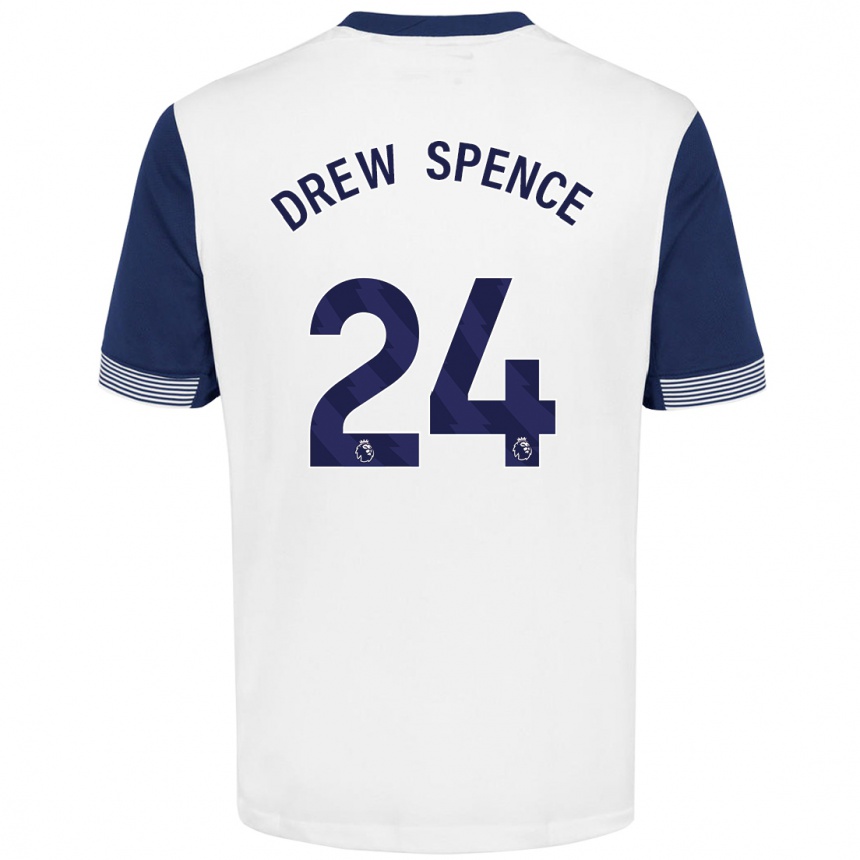 Niño Fútbol Camiseta Drew Spence #24 Blanco Azul 1ª Equipación 2024/25