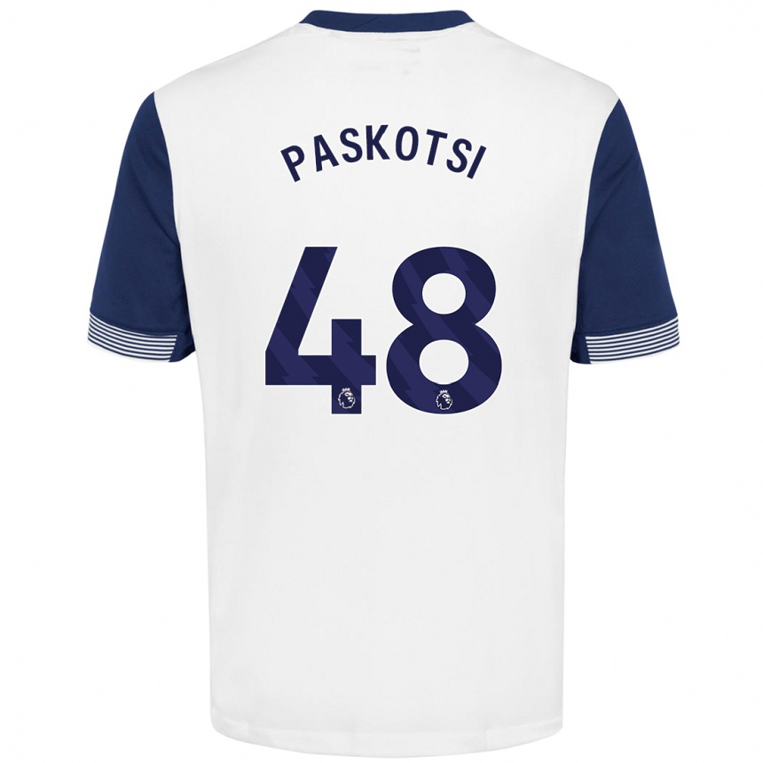 Niño Fútbol Camiseta Maksim Paskotsi #48 Blanco Azul 1ª Equipación 2024/25