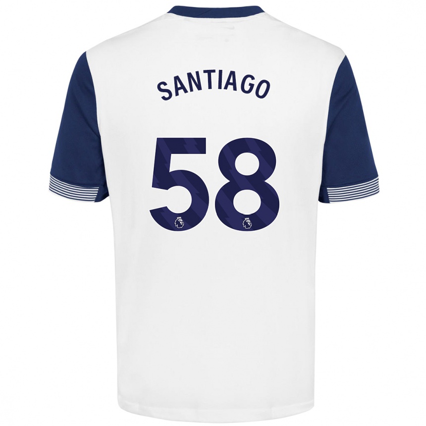 Niño Fútbol Camiseta Yago Santiago #58 Blanco Azul 1ª Equipación 2024/25