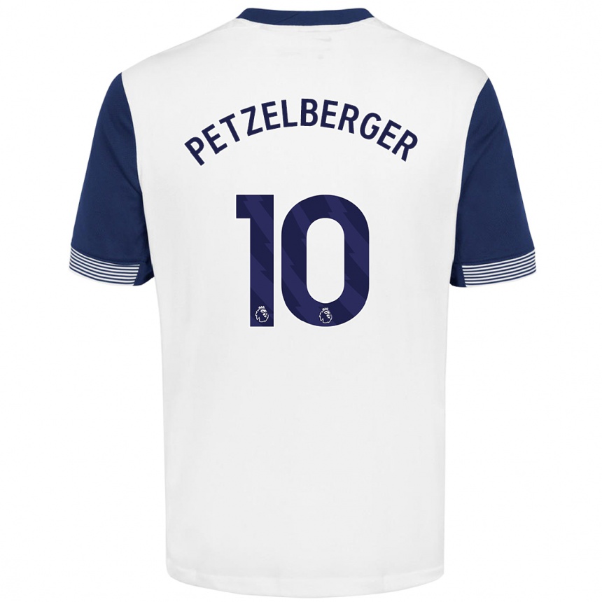 Niño Fútbol Camiseta Ramona Petzelberger #10 Blanco Azul 1ª Equipación 2024/25