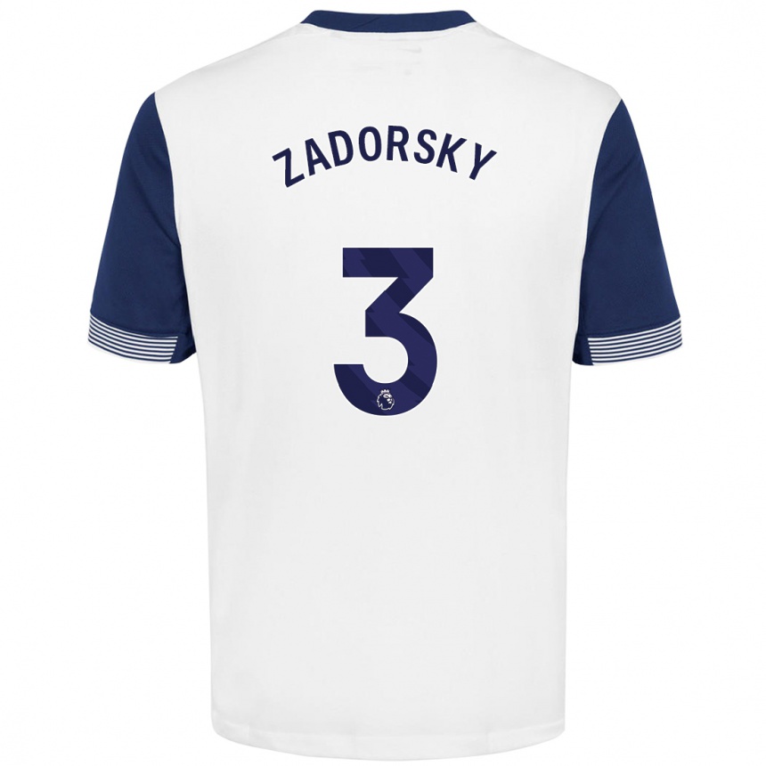 Niño Fútbol Camiseta Shelina Zadorsky #3 Blanco Azul 1ª Equipación 2024/25