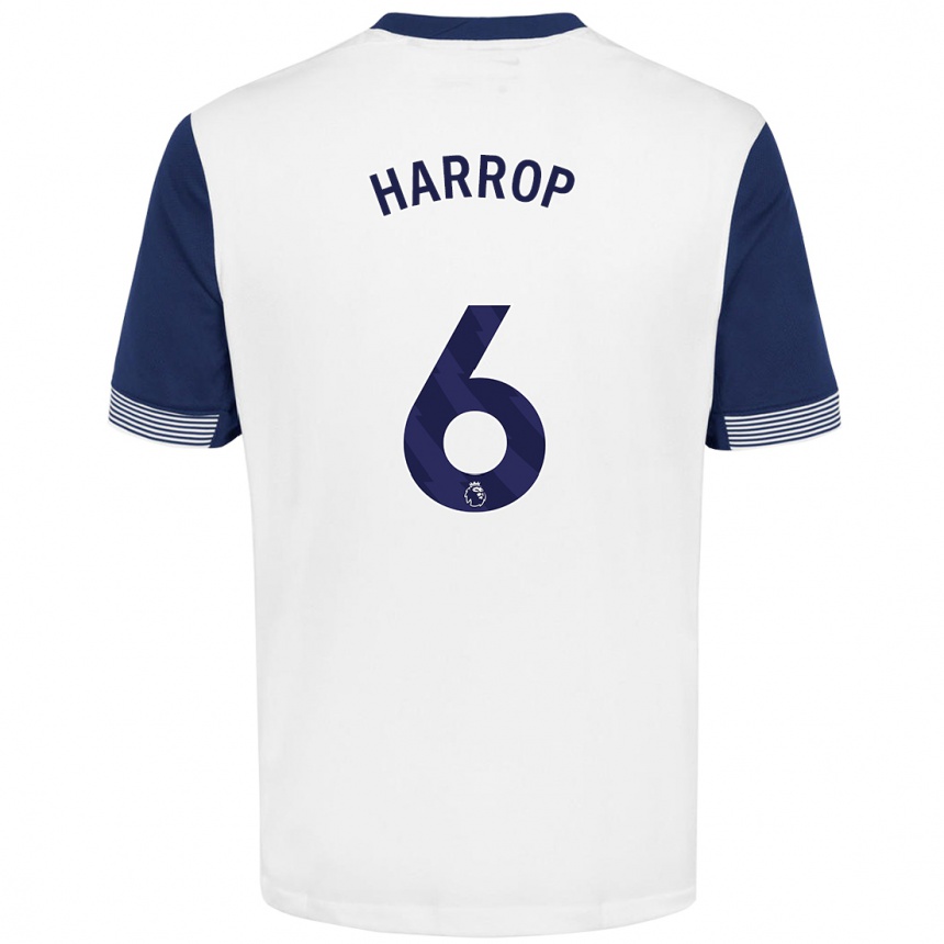 Niño Fútbol Camiseta Kerys Harrop #6 Blanco Azul 1ª Equipación 2024/25