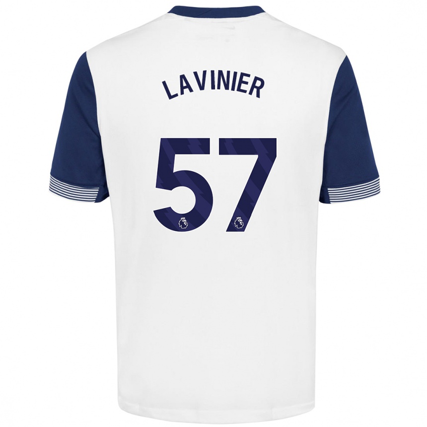 Niño Fútbol Camiseta Marcel Lavinier #57 Blanco Azul 1ª Equipación 2024/25