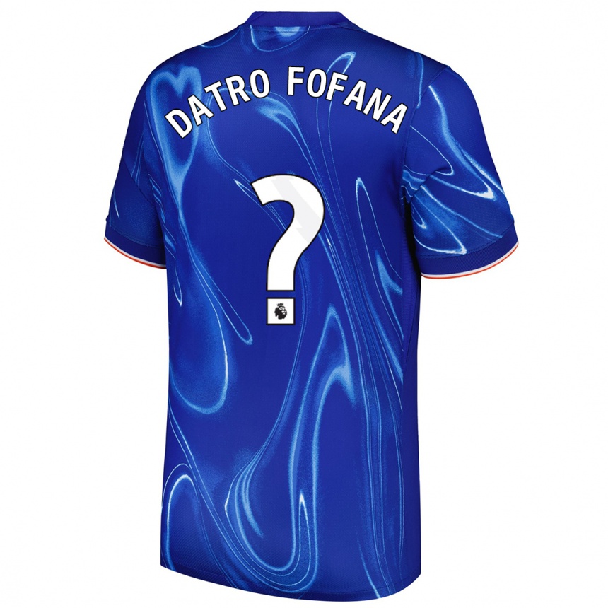 Niño Fútbol Camiseta David Datro Fofana #0 Azul Blanco 1ª Equipación 2024/25