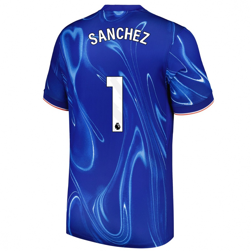 Niño Fútbol Camiseta Robert Sánchez #1 Azul Blanco 1ª Equipación 2024/25