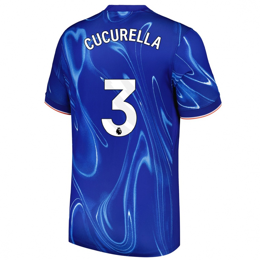 Niño Fútbol Camiseta Marc Cucurella #3 Azul Blanco 1ª Equipación 2024/25