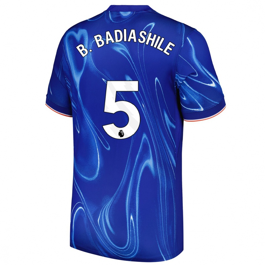 Niño Fútbol Camiseta Benoît Badiashile #5 Azul Blanco 1ª Equipación 2024/25