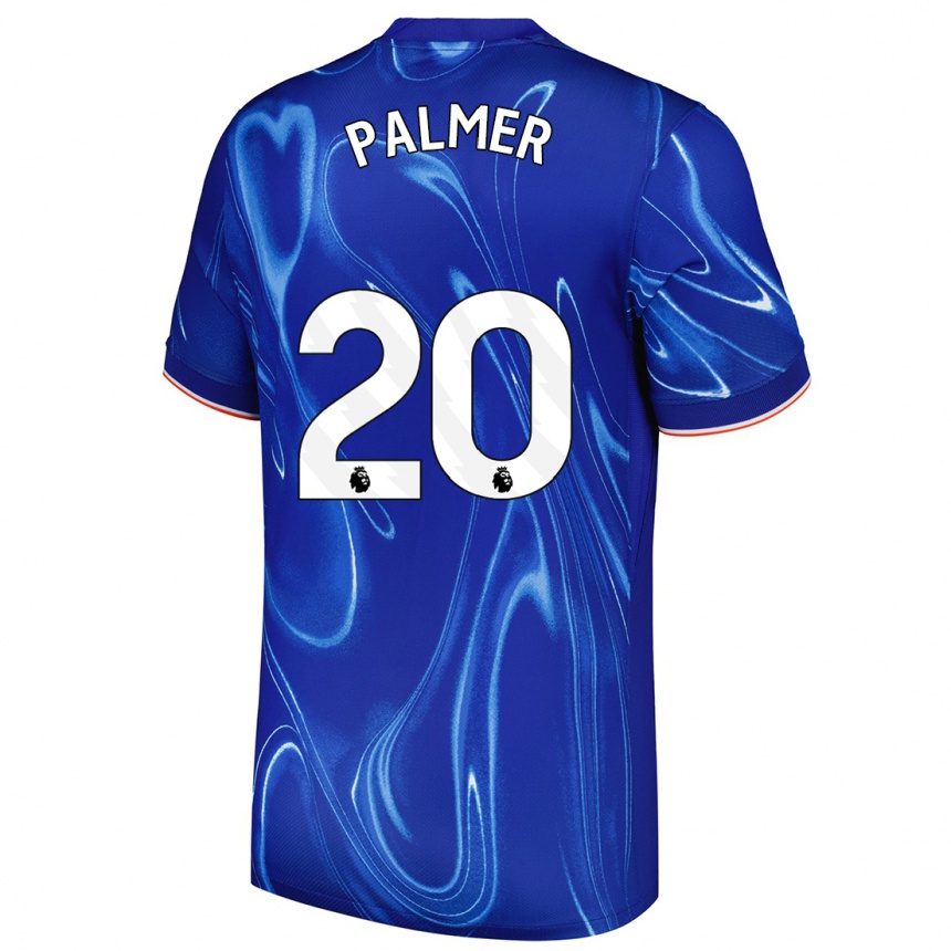 Niño Fútbol Camiseta Cole Palmer #20 Azul Blanco 1ª Equipación 2024/25