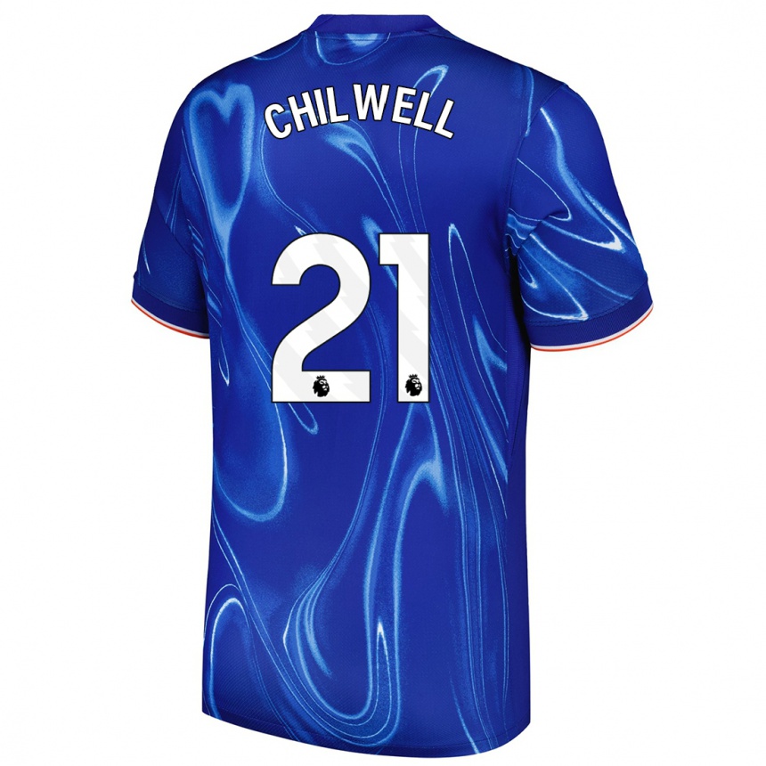 Niño Fútbol Camiseta Ben Chilwell #21 Azul Blanco 1ª Equipación 2024/25