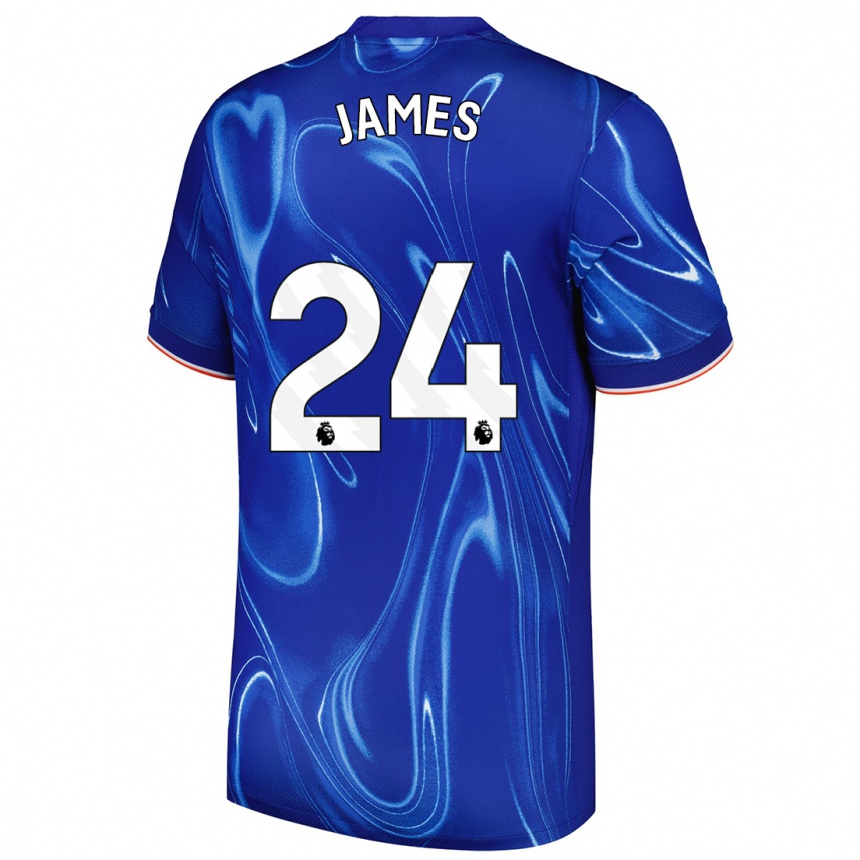 Niño Fútbol Camiseta Reece James #24 Azul Blanco 1ª Equipación 2024/25