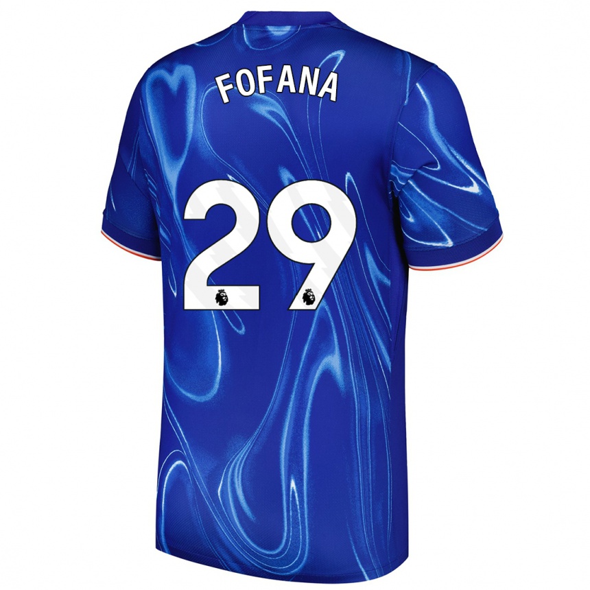 Niño Fútbol Camiseta Wesley Fofana #29 Azul Blanco 1ª Equipación 2024/25