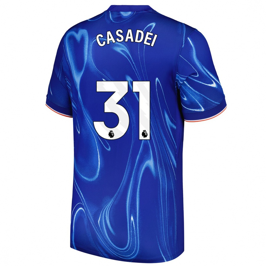 Niño Fútbol Camiseta Cesare Casadei #31 Azul Blanco 1ª Equipación 2024/25