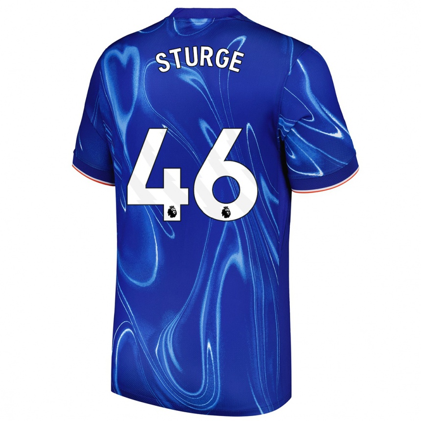 Niño Fútbol Camiseta Zak Sturge #46 Azul Blanco 1ª Equipación 2024/25