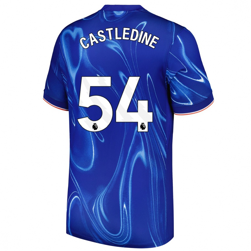 Niño Fútbol Camiseta Leo Castledine #54 Azul Blanco 1ª Equipación 2024/25