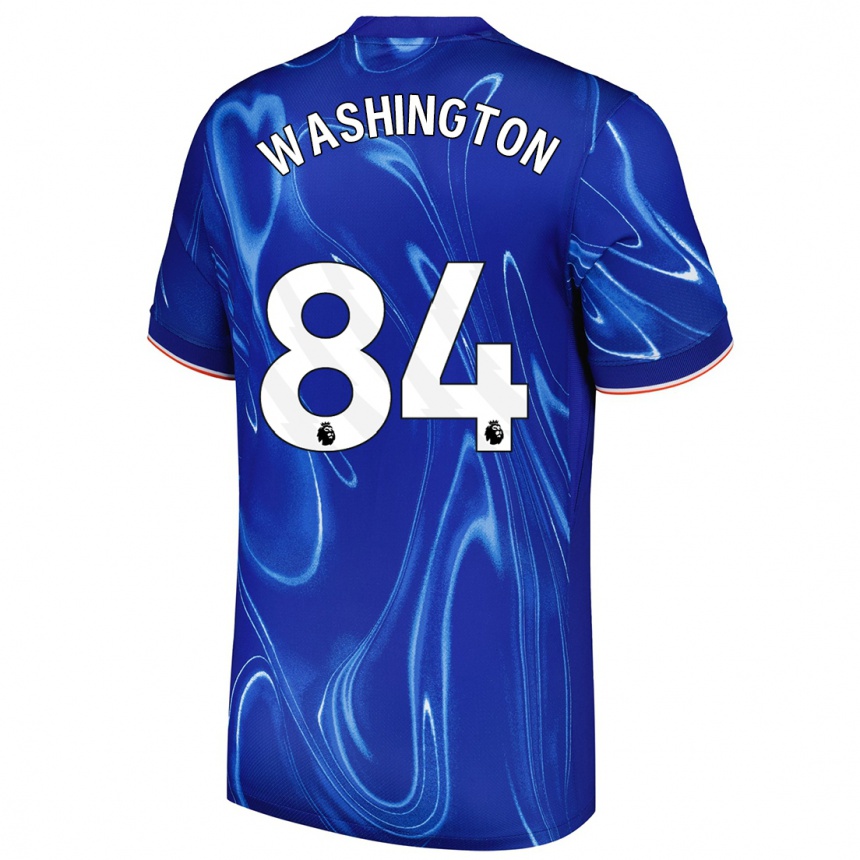 Niño Fútbol Camiseta Marcell Washington #84 Azul Blanco 1ª Equipación 2024/25