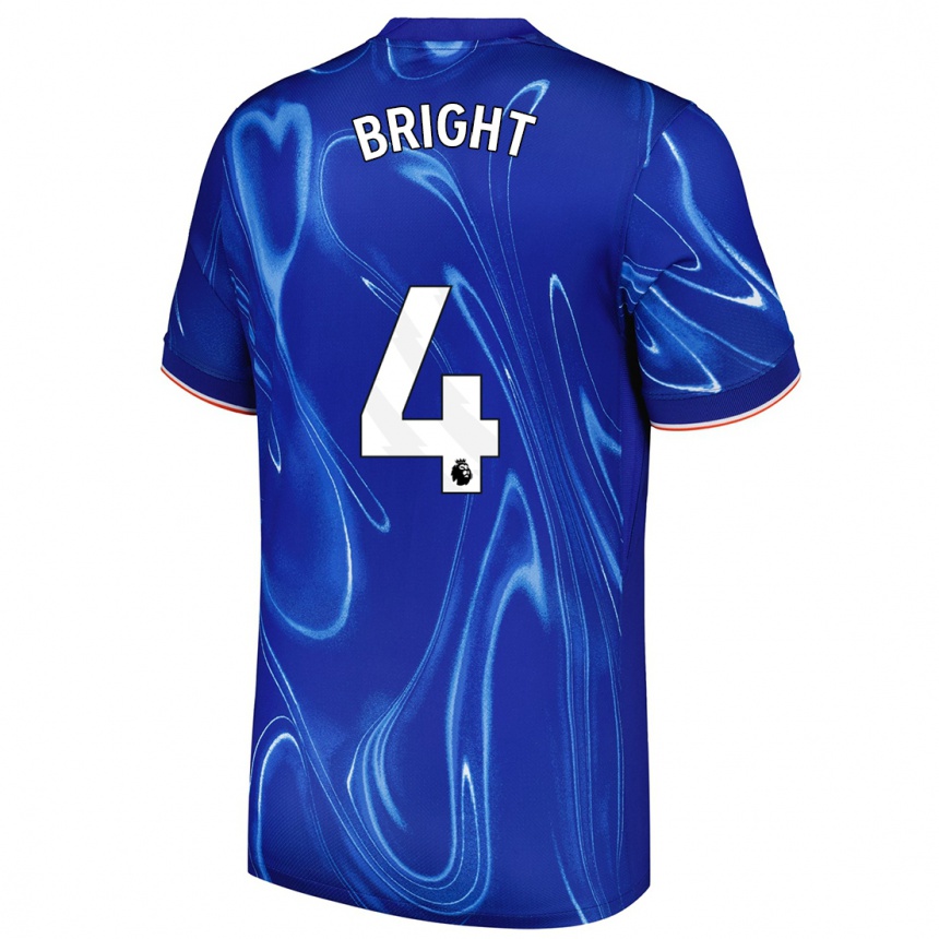 Niño Fútbol Camiseta Millie Bright #4 Azul Blanco 1ª Equipación 2024/25