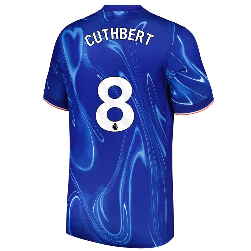 Niño Fútbol Camiseta Erin Cuthbert #8 Azul Blanco 1ª Equipación 2024/25