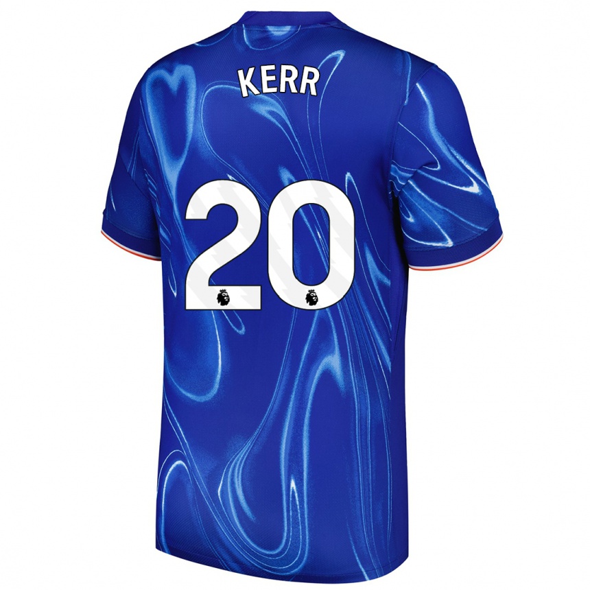 Niño Fútbol Camiseta Sam Kerr #20 Azul Blanco 1ª Equipación 2024/25