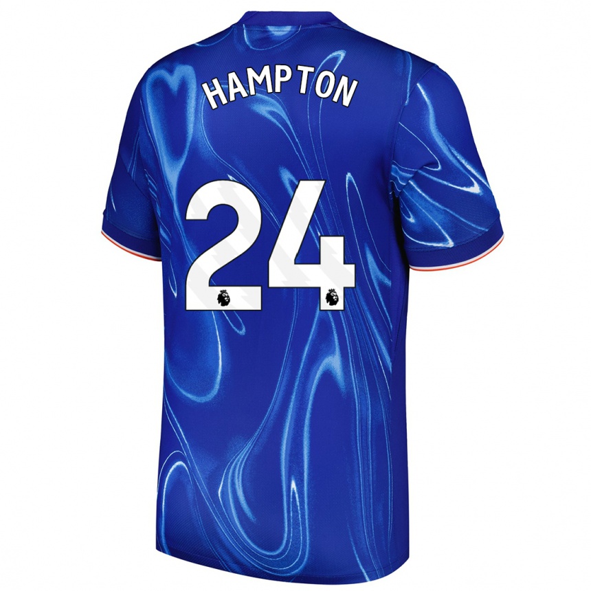 Niño Fútbol Camiseta Hannah Hampton #24 Azul Blanco 1ª Equipación 2024/25