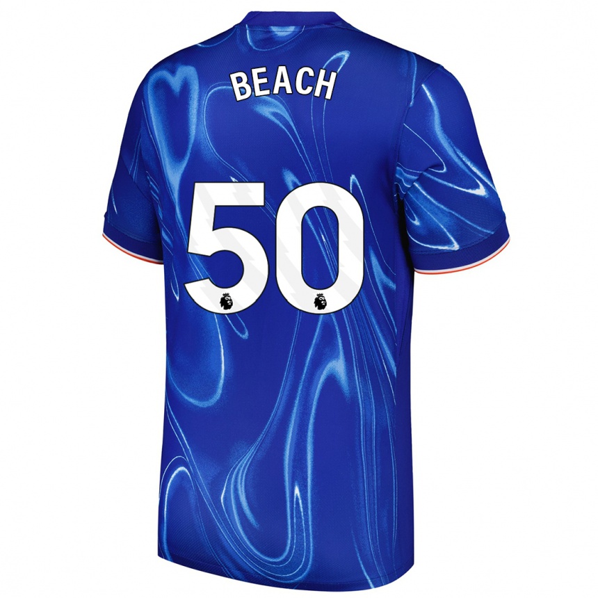 Niño Fútbol Camiseta Eddie Beach #50 Azul Blanco 1ª Equipación 2024/25