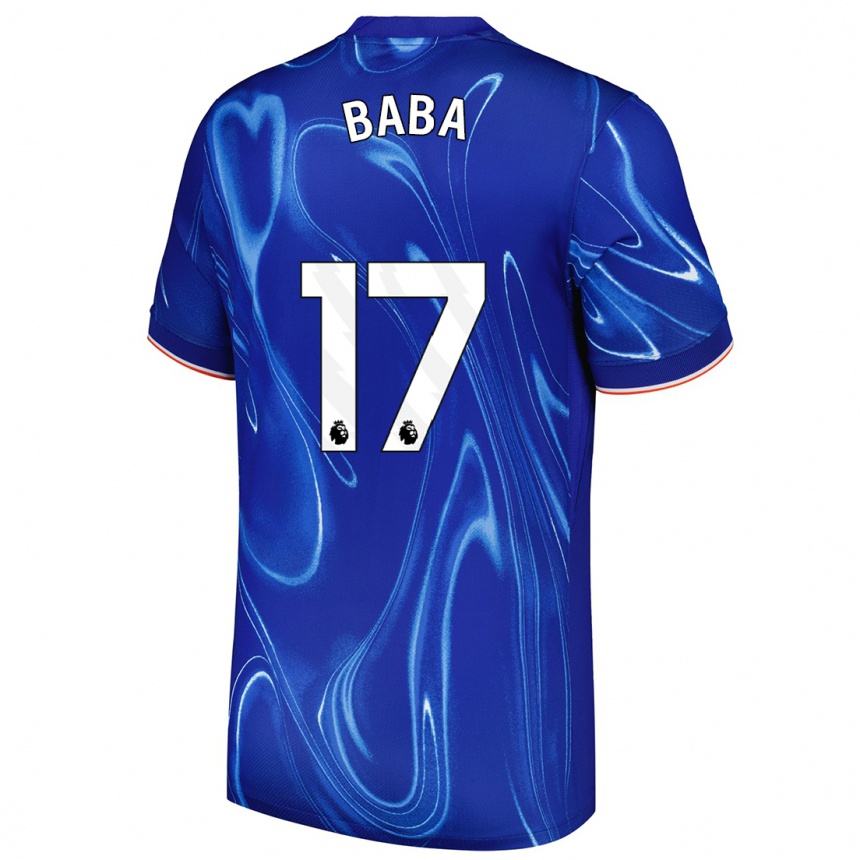 Niño Fútbol Camiseta Abdul-Rahman Baba #17 Azul Blanco 1ª Equipación 2024/25