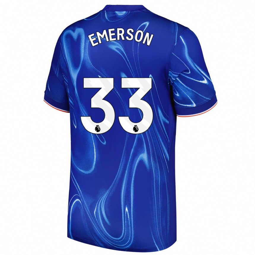 Niño Fútbol Camiseta Emerson #33 Azul Blanco 1ª Equipación 2024/25