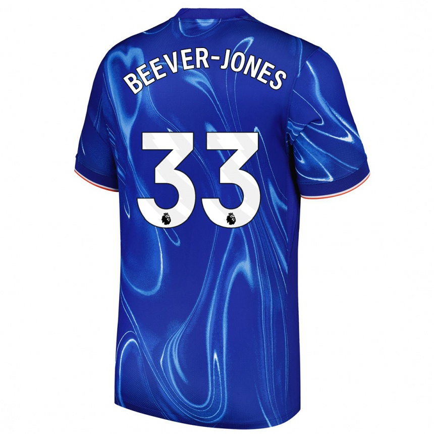 Niño Fútbol Camiseta Aggie Beever-Jones #33 Azul Blanco 1ª Equipación 2024/25