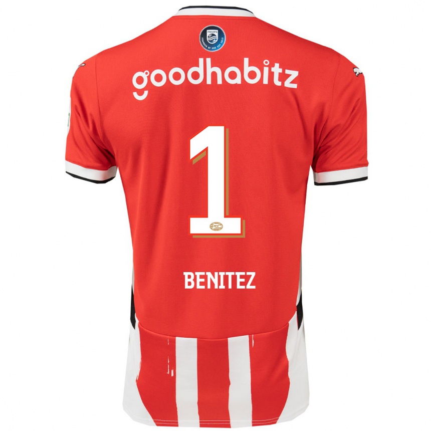 Niño Fútbol Camiseta Walter Benítez #1 Rojo Blanco 1ª Equipación 2024/25