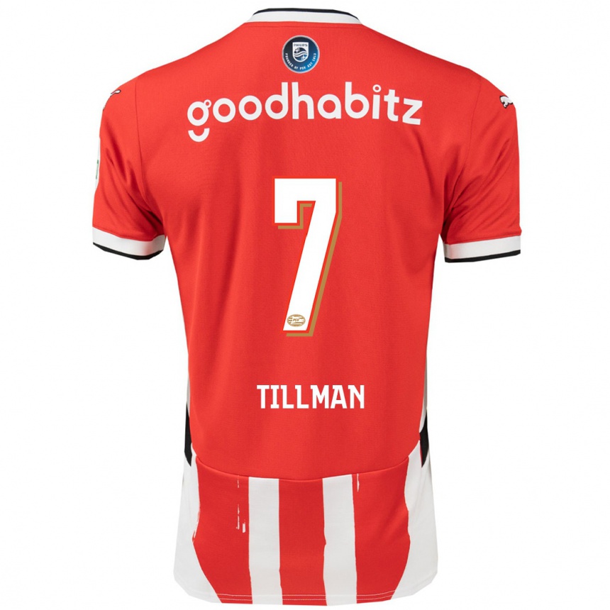 Niño Fútbol Camiseta Malik Tillman #7 Rojo Blanco 1ª Equipación 2024/25