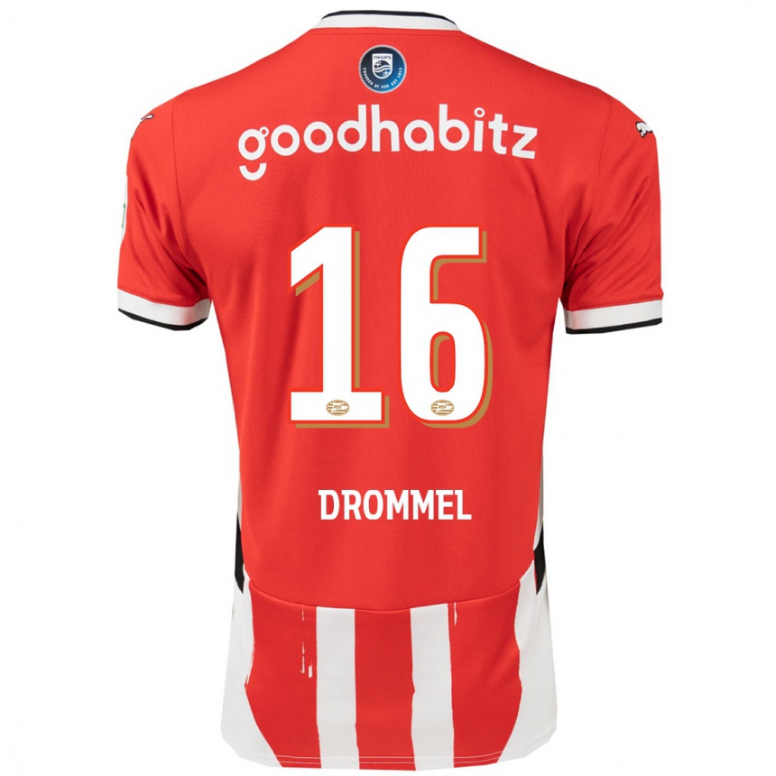 Niño Fútbol Camiseta Joël Drommel #16 Rojo Blanco 1ª Equipación 2024/25