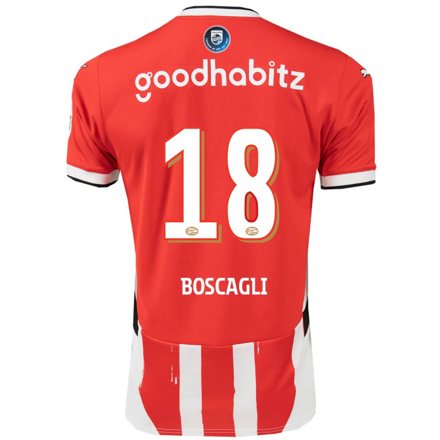 Niño Fútbol Camiseta Olivier Boscagli #18 Rojo Blanco 1ª Equipación 2024/25