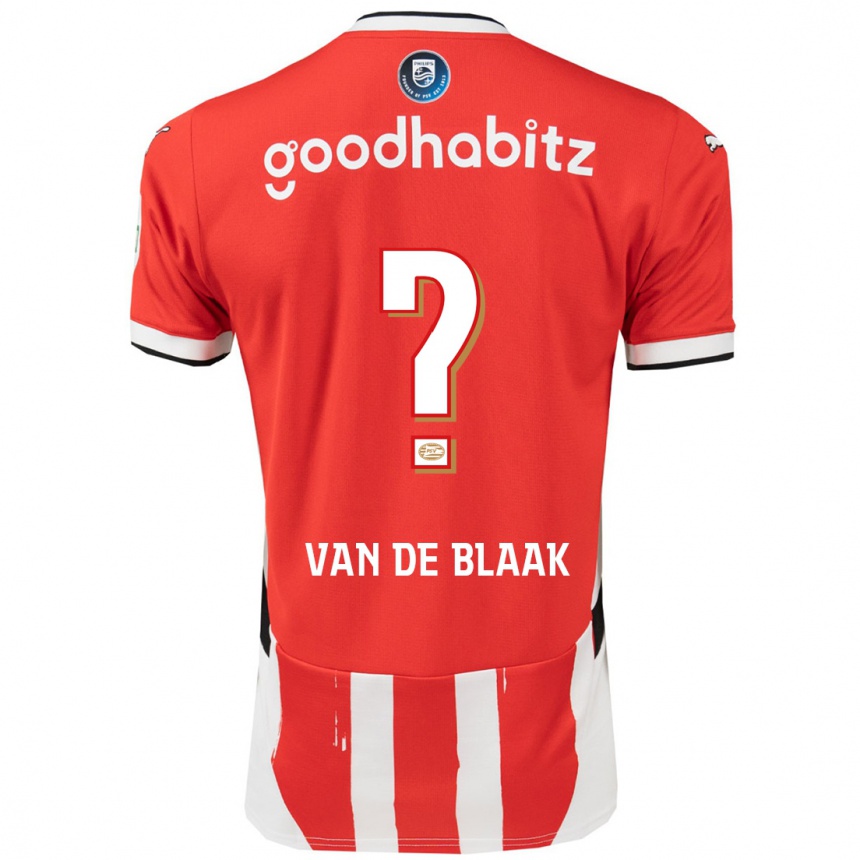 Niño Fútbol Camiseta Emmanuel Van De Blaak #0 Rojo Blanco 1ª Equipación 2024/25