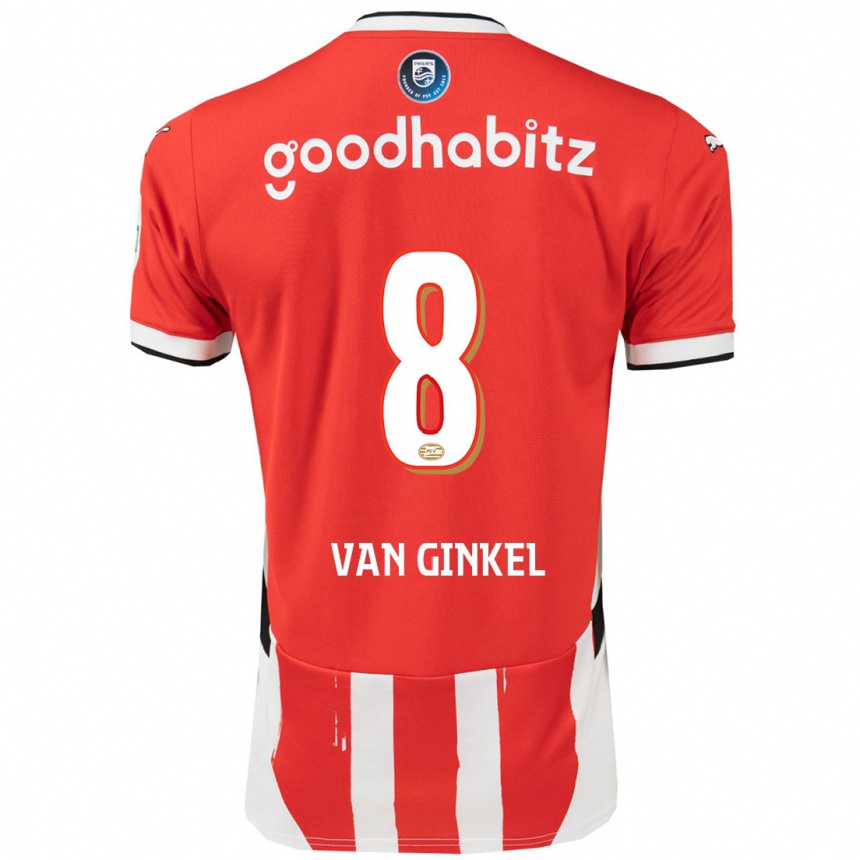 Niño Fútbol Camiseta Marco Van Ginkel #8 Rojo Blanco 1ª Equipación 2024/25